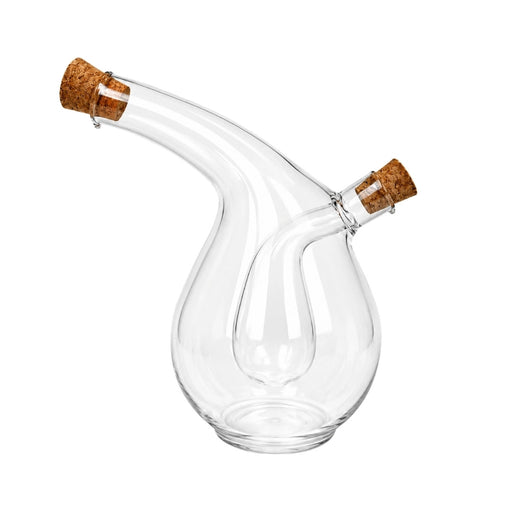 Clear Glass Oil and Vinegar Dispenser – Curved Dual Chamber 