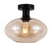 elevenpast Ceiling Light Large / Amber Glass and Black Orb Ceiling Light | 3 Colours, 2 Sizes T-KLC-1427-L/AB