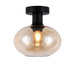 elevenpast Ceiling Light Small / Amber Glass and Black Orb Ceiling Light | 3 Colours, 2 Sizes T-KLC-1427-S/AB