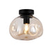 elevenpast Ceiling Light Small / Amber Glass and Black Molten Ceiling Light | 3 Colours, 2 Sizes T-KLC-1428-S/AB
