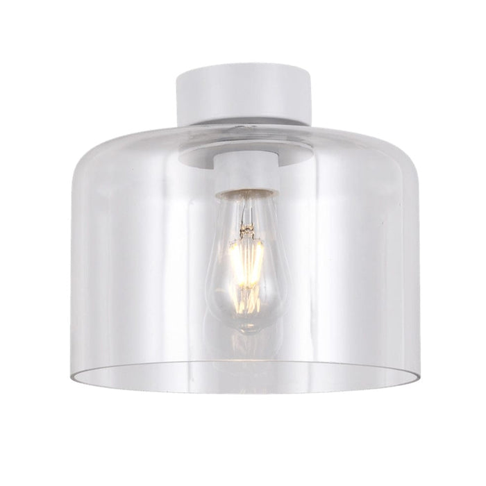 elevenpast Ceiling Light Clear Glass and White Glass Drum Ceiling Light | 3 Colours T-KLC-1430/CL