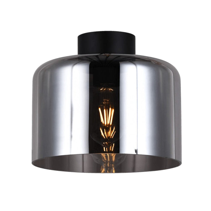 elevenpast Ceiling Light Smoke Glass and Black Glass Drum Ceiling Light | 3 Colours T-KLC-1430/SM