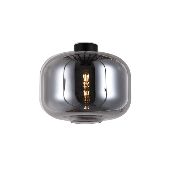 elevenpast Ceiling Light Smoke Glass and Black Oriel Glass Ceiling Light Black | White | Amber T-KLC-1431/SM