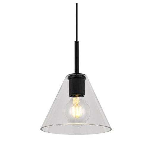 elevenpast Pendant Black Cone Glass Pendant Light Gold | Black | Chrome T-KLCH-10/BL