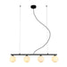 elevenpast Small / Black Linear Black or Gold with Opal Glass Chandelier Light 2 Sizes T-KLCH-1478/BL