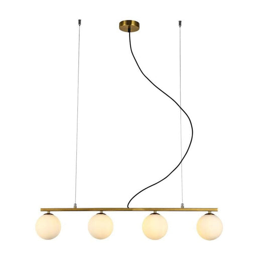 elevenpast Small / Gold Linear Black or Gold with Opal Glass Chandelier Light 2 Sizes T-KLCH-1478/GD
