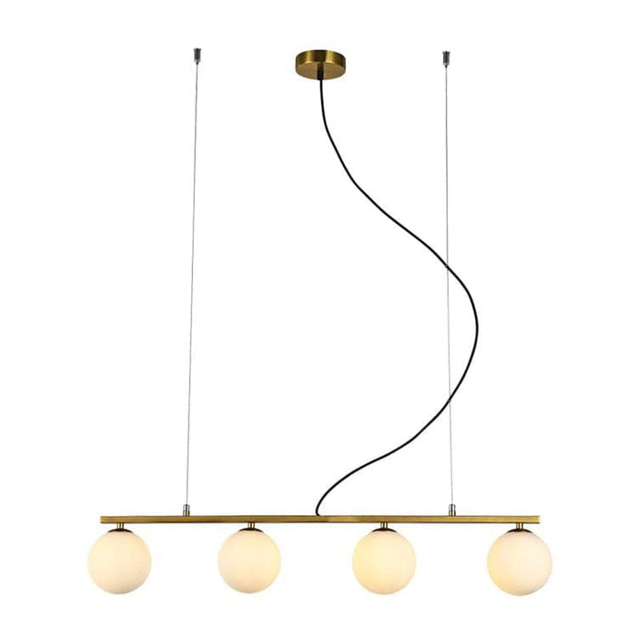 elevenpast Small / Gold Linear Black or Gold with Opal Glass Chandelier Light 2 Sizes T-KLCH-1478/GD