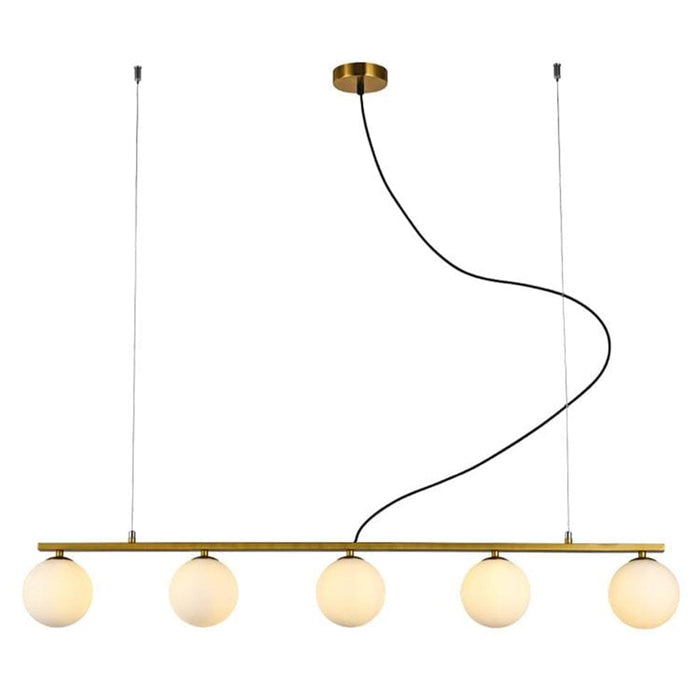 elevenpast Large / Gold Linear Black or Gold with Opal Glass Chandelier Light 2 Sizes T-KLCH-1479/GD