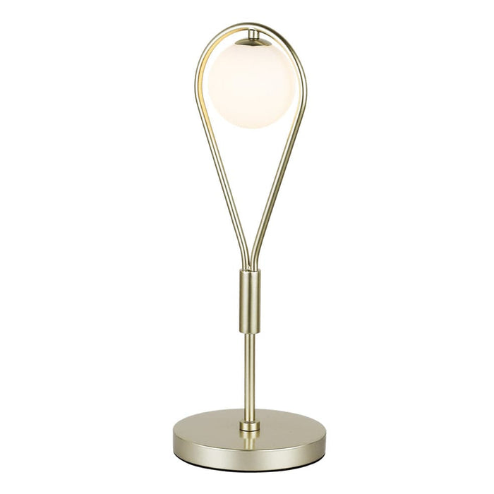 elevenpast Lamps Rain Drop Table Lamp Satin Gold Opal Glass T-KLT-130T