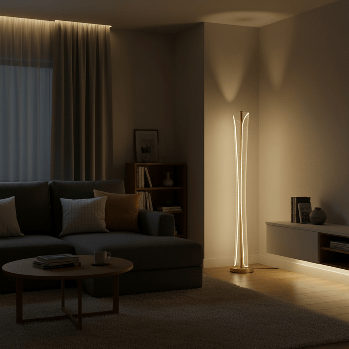 elevenpast LED Floorlamp Cocoon LED Floor Lamp - Satin Gold T-LED-500