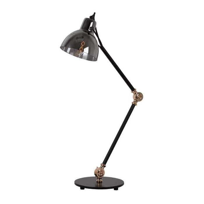 elevenpast Lamps Smoke Siena Metal and Glass Table Lamp White | Smokey | Copper T550SM 6007328387084