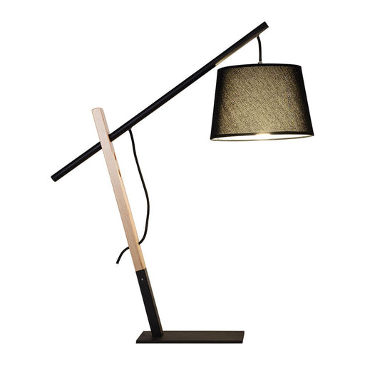 elevenpast Lamps Black Bow Metal and Fabric Table Lamp Black | White T593B 6007328398776