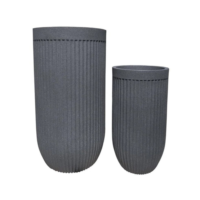 elevenpast Pots & Planters Flute Tall Japi Planter Charcoal