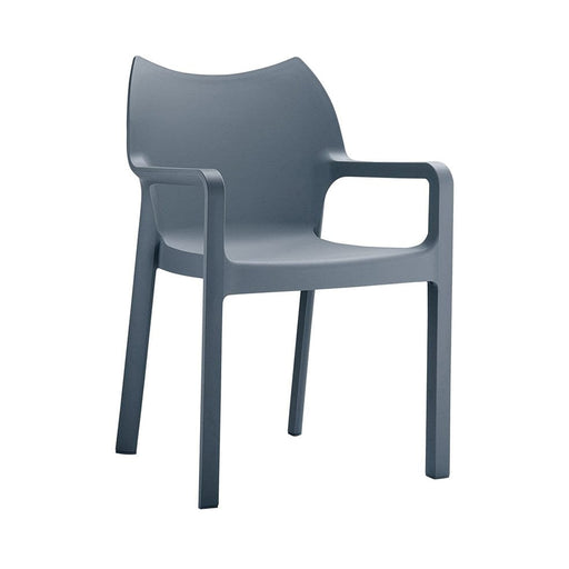 elevenpast Dark Grey Diva Cafe Chair Polypropylene TIS028DGREY