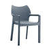 elevenpast Dark Grey Diva Cafe Chair Polypropylene TIS028DGREY