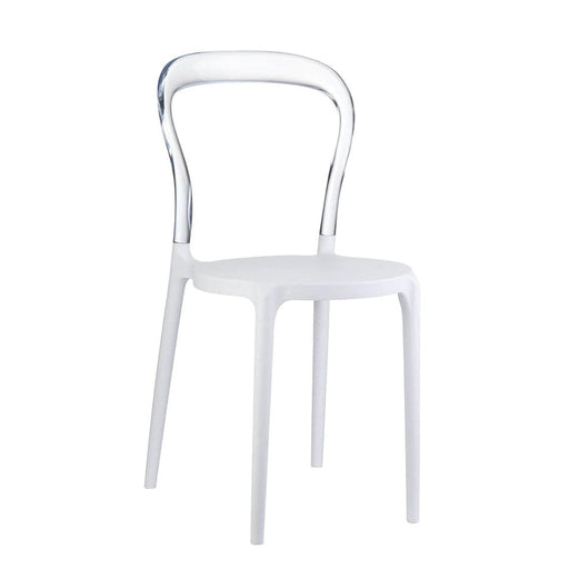 elevenpast Chairs White Seat/Clear Back Mr Bobo Chair TIS056WHTCLR