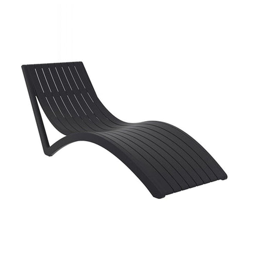 elevenpast Black Slim Pool Sun Lounger TIS087BLACK 633710850599
