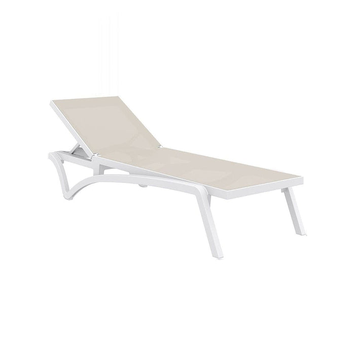 elevenpast Taupe and White Pacific Lounger TIS089WHTTAU