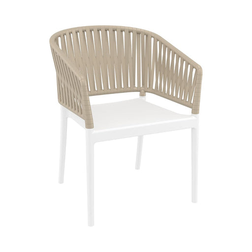 elevenpast Arm Chairs, Recliners & Sleeper Chairs White and Taupe Portofino Polypropylene Armchair TIS212WHTTAU