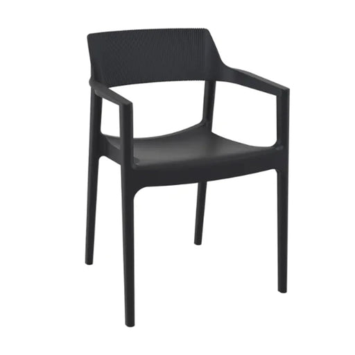 elevenpast Chairs Black Tulum Arm Chair - Polypropylene Outdoor/Indoor Chair TIS220BLACK