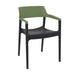 elevenpast Chairs Black and Olive Green Tulum Arm Chair - Polypropylene Outdoor/Indoor Chair TIS220BLKOLIVE
