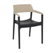 elevenpast Chairs Black and Taupe Tulum Arm Chair - Polypropylene Outdoor/Indoor Chair TIS220BLKTAUPE