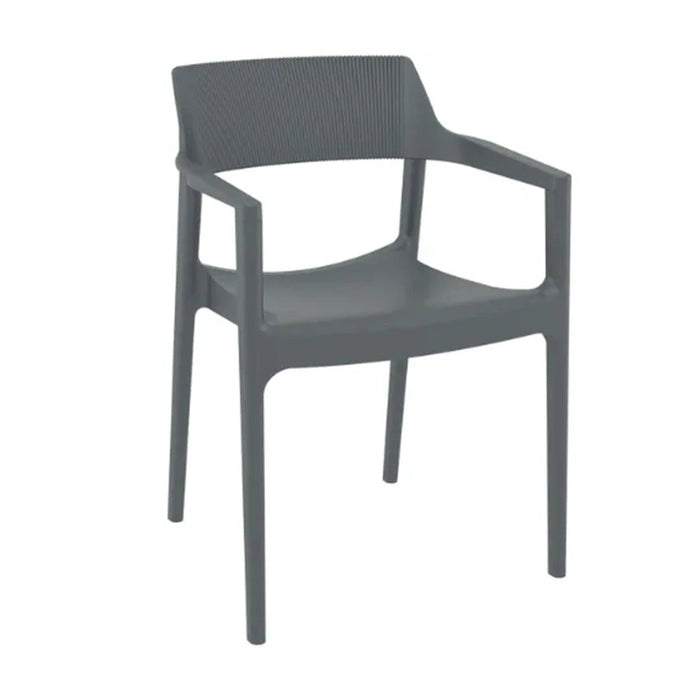 elevenpast Chairs Dark Grey Tulum Arm Chair - Polypropylene Outdoor/Indoor Chair TIS220DARKGREY
