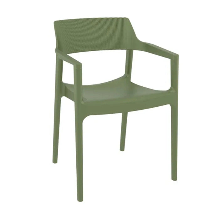 elevenpast Chairs Olive Green Tulum Arm Chair - Polypropylene Outdoor/Indoor Chair TIS220OLIVEGREE