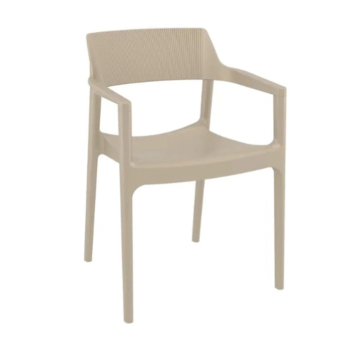 elevenpast Chairs Taupe Tulum Arm Chair - Polypropylene Outdoor/Indoor Chair TIS220TAUPE