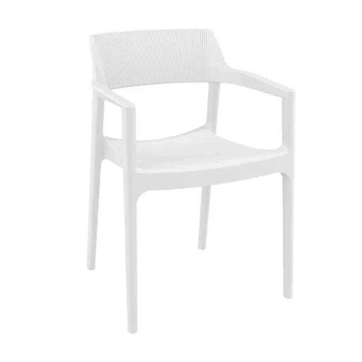 elevenpast Chairs White Tulum Arm Chair - Polypropylene Outdoor/Indoor Chair TIS220WHITE