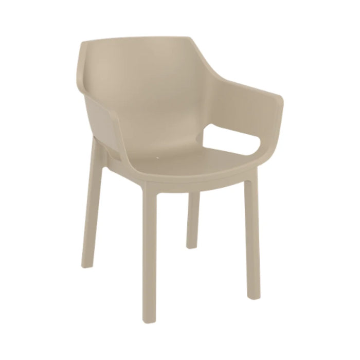 elevenpast Chairs Taupe Dora Stackable Outdoor Arm Chair – Black | Taupe TIS221TAUPE