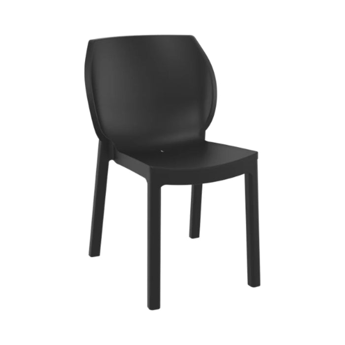 elevenpast Chairs Black Nora Stackable Outdoor Side Chair – Black | Taupe TIS222BLACK