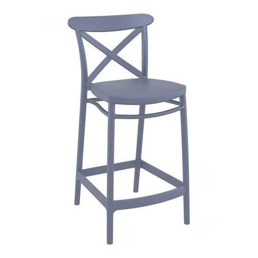 elevenpast Dark Grey Cross Kitchen Stool TIS264DARKGREY