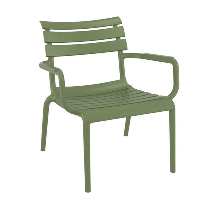 elevenpast Lounger Olive Green Paris Polypropylene Lounge Chair TIS275GREEN