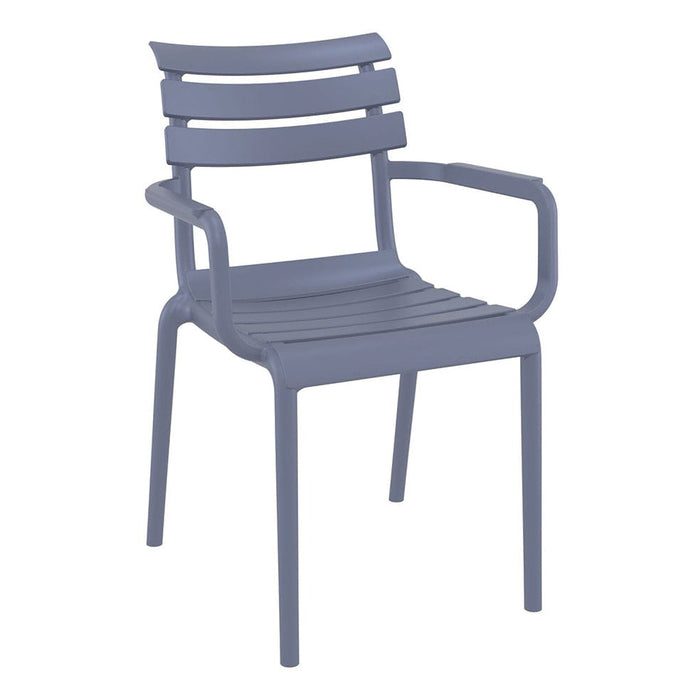 elevenpast Dark Grey Paris Outdoor Arm Chair - Polypropylene TIS282DARKGREY