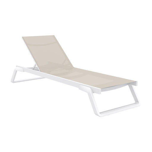 elevenpast Lounger White & Taupe Tropic Sun lounger TIS708WHTTAU