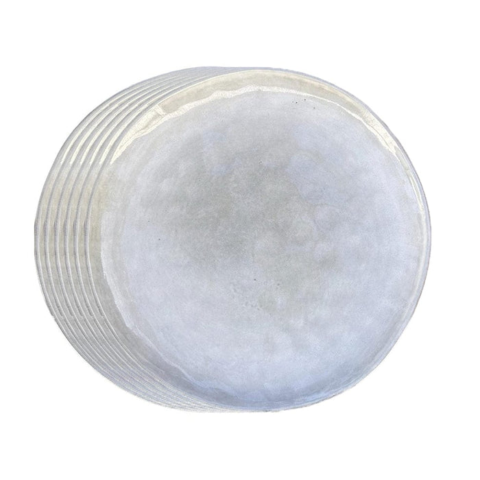 elevenpast White Ceramic Speckled Plate Set Of 6 Grey | White TJL25440