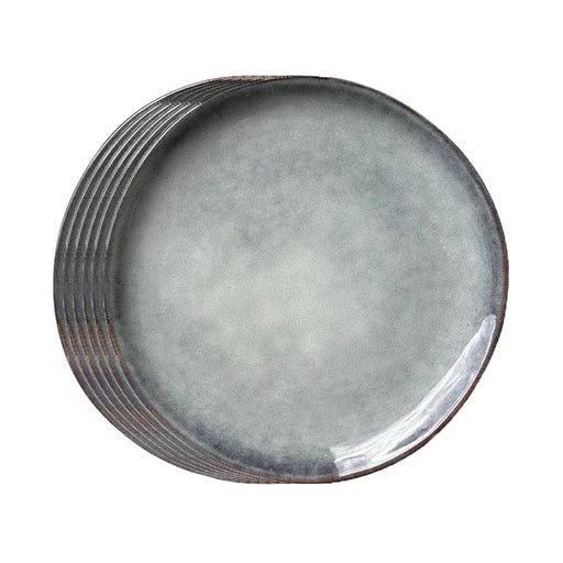 elevenpast Grey Ceramic Speckled Plate Set Of 6 Grey | White TJL25441