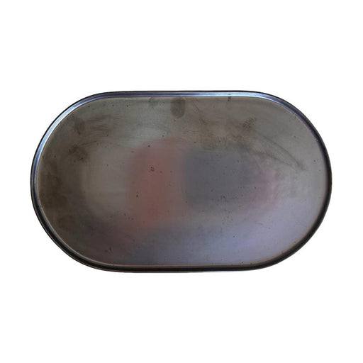 elevenpast Ceramic Oval Smokey Grey Speckled Plate TJL25503
