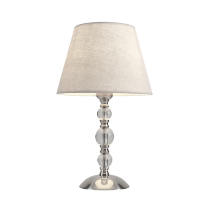 elevenpast Lamps Satin Chrome Crystal Table Lamp with Hessian Shade TL012 SATIN 6007226016444