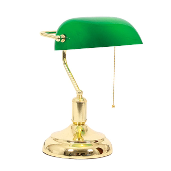 elevenpast desk Green Bankers Metal and Glass Table Lamp Gold | Chrome TL021 GREEN 6007226045499