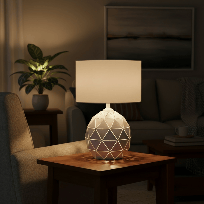 elevenpast Table Lamp Geomax White Table Lamp TL100 WHITE 6007226089981