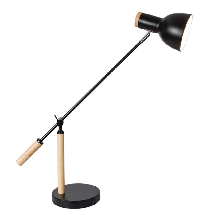elevenpast table lamp Black Adjustable Metal and Wood Table Lamp | Black or White TL670 BLACK 6007226082654