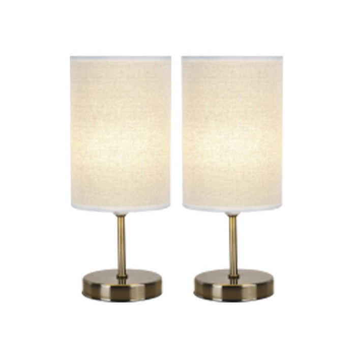 elevenpast table lamp Antique Brass & Hessian Twin Pack Table Lamp | Black or Hessian TL679 ANTIQUE 6007226083194