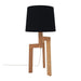 elevenpast table lamp Black Jaggered Wood and Fabric Table Lamp White | Black TLWD0051-B