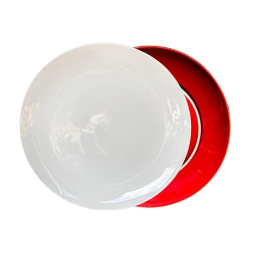 elevenpast KITCH Red Ceramic Split Colour Dinner Plate Grey| Green | Teal | Red TM24ST0103970D