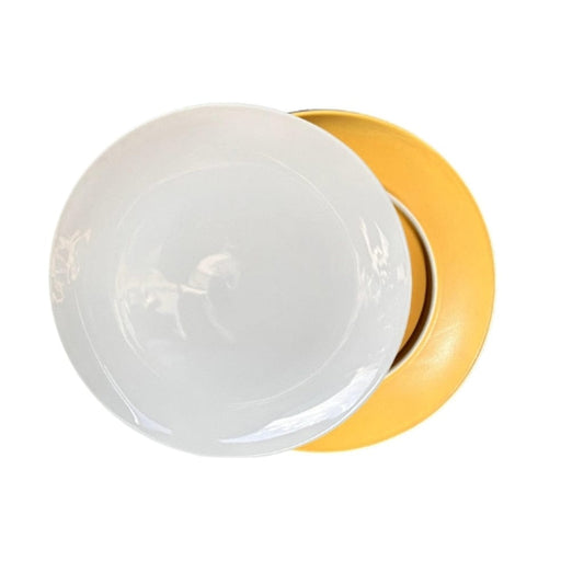 elevenpast KITCH Yellow Ceramic Split Colour Dinner Plate TM24ST0103970F