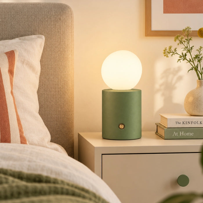 Tobi Rechargeable Globe Lamp -  Wood | Blue | Orange | Green