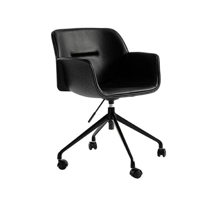 elevenpast Chairs Black Tuscan Office Chair with Wheels TUSOFFBKBK 633710852821