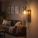 elevenpast Wall Light Satin Gold Ribbed Glass Wall Light – Modern Sconce